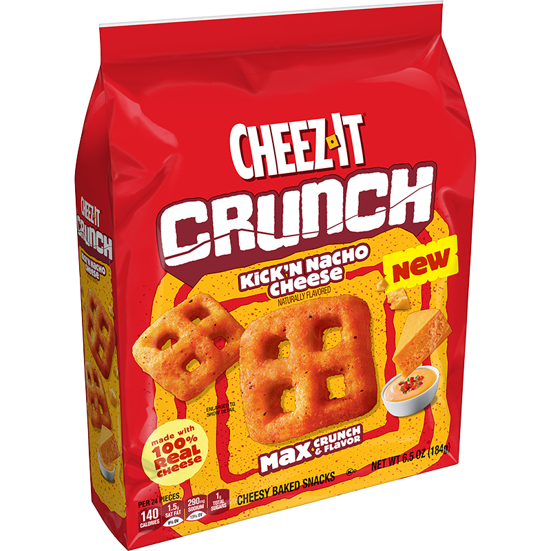 File photo of Cheez-It Crunch: Kick'n Nacho Cheese flavor. I got a much smaller bag than this.