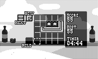 Footage of a cowboy-themed puzzle game. The player is connecting separate lasso blocks together to form a continuous loop. The player's trying to capture outlaw blocks by catching them inside of a full lasso loop. There are also dynamite blocks, which explode whatever they're placed down on.